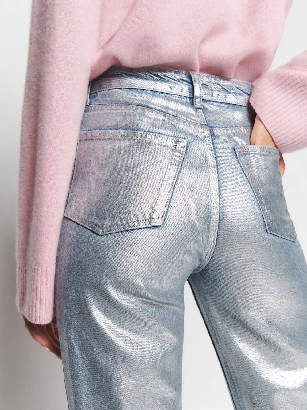 Reformation Cynthia High Rise Coated Straight Jeans